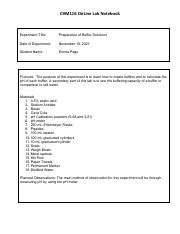 lab 23 12 pipette 5 ml of cola into beaker|CHM116 Buffers Lab Notebook.pdf .